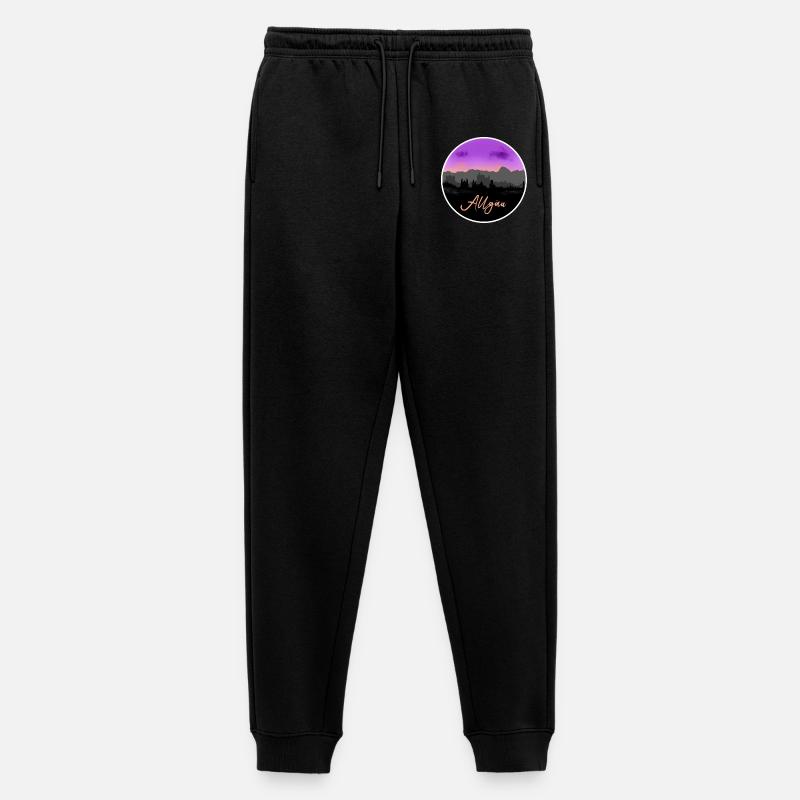 Allgäu Fineline Skyline - Männer Premium Bio Jogginghose - Schwarz