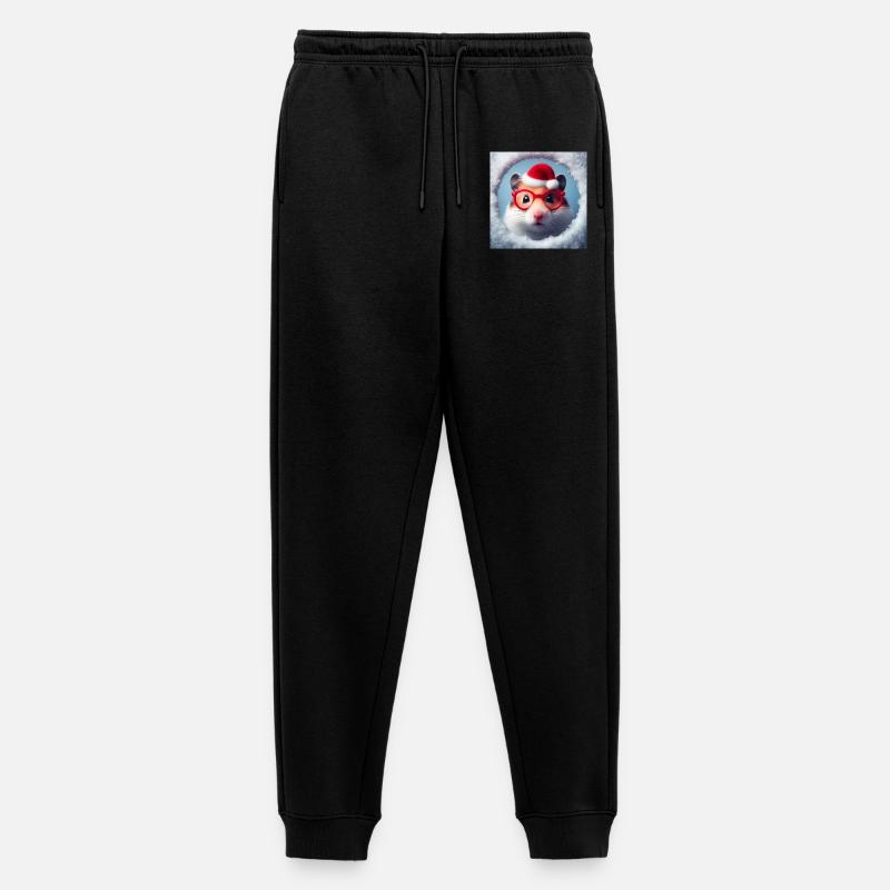 Hamster als Weihnachtsmann - Männer Premium Bio Jogginghose - Schwarz