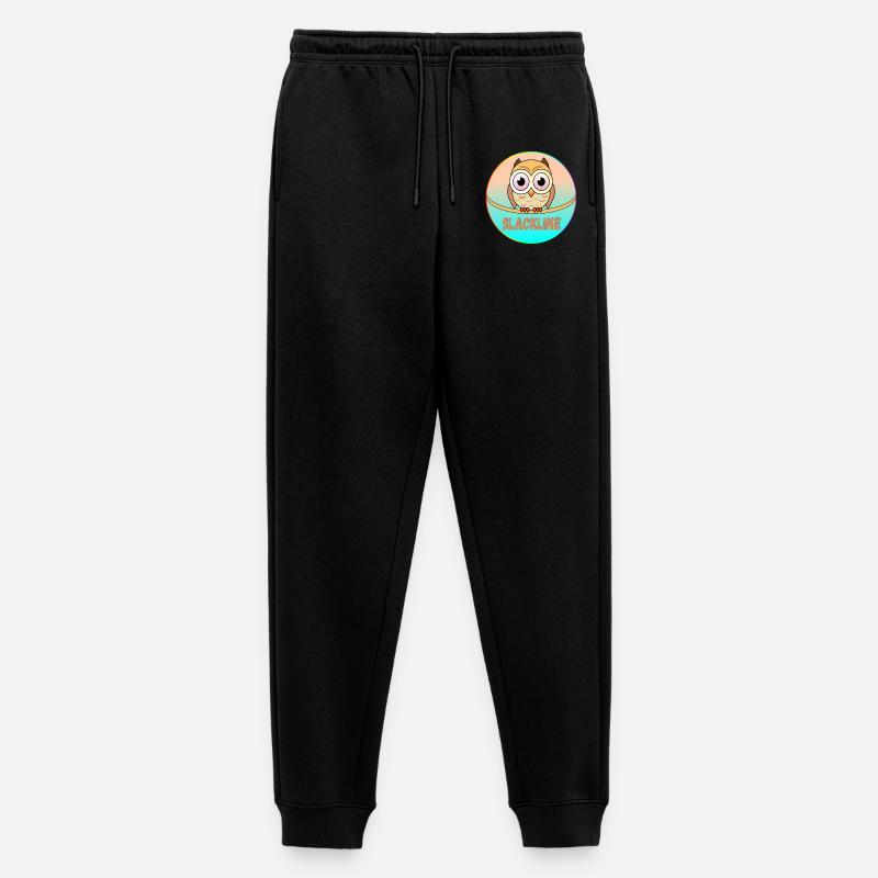 SLACKLINE EULEN - VOGEL - Männer Premium Bio Jogginghose - Schwarz