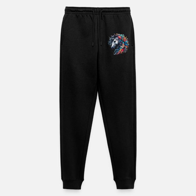 Pferd - Männer Premium Bio Jogginghose - Schwarz