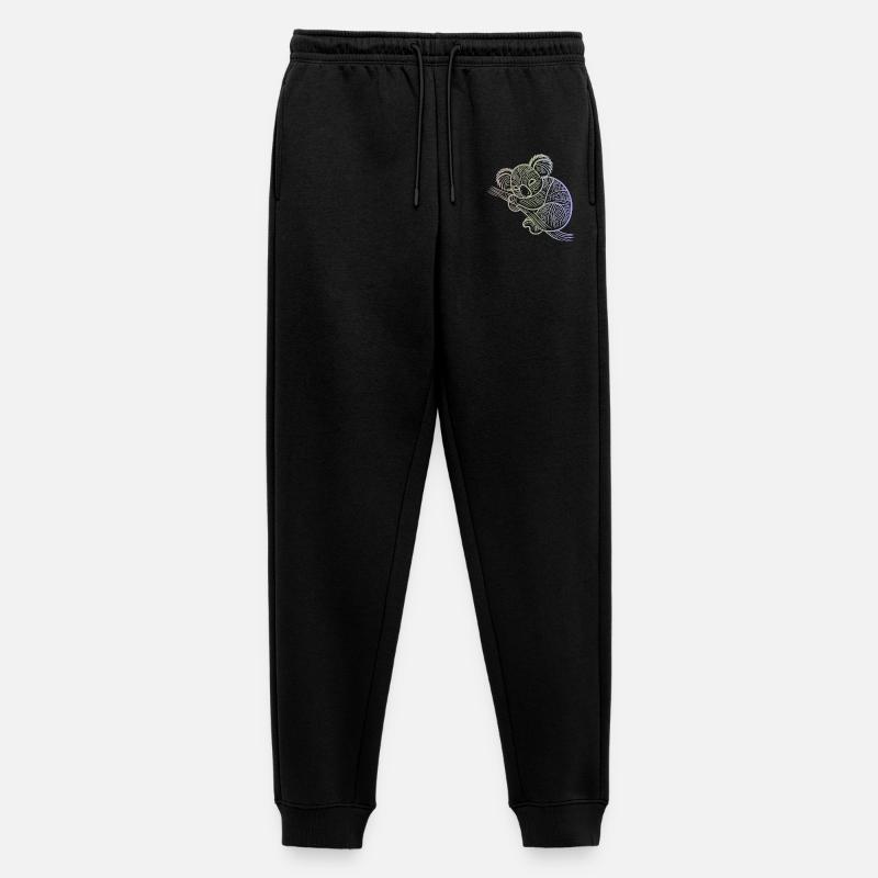 Koala in Aborigine-Mustern, Stammesmuster - Männer Premium Bio Jogginghose - Schwarz