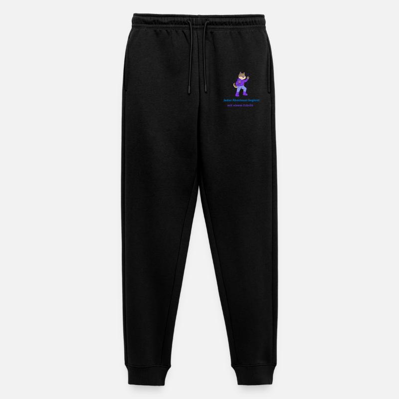 Jedes Abenteuer beginnt mit einem Schritt - Männer Premium Bio Jogginghose - Schwarz