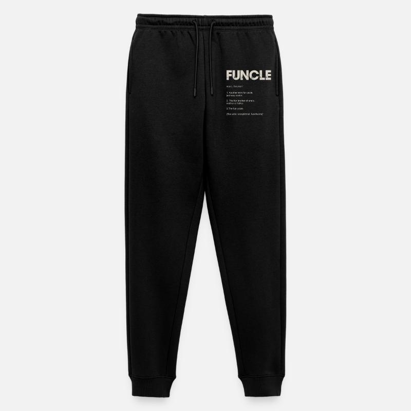 Funcle Typography Tee Design - Men's Premium Organic Joggers - black