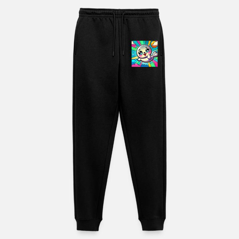 Bunte robbe - Männer Premium Bio Jogginghose - Schwarz