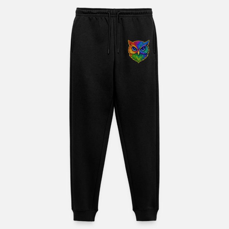Eule | Waldkauz | Regenbogen Eulenzauber - Männer Premium Bio Jogginghose - Schwarz