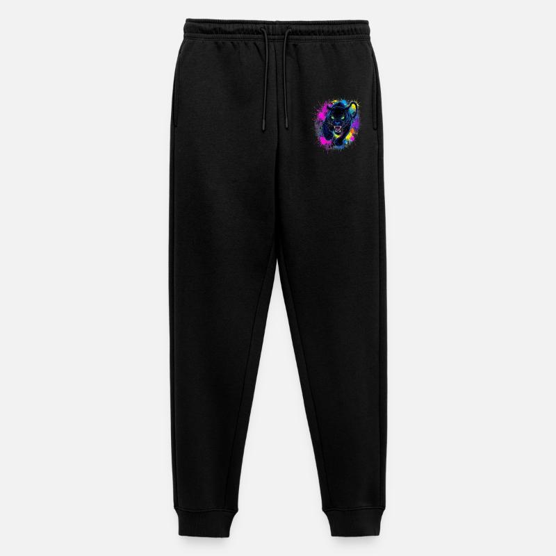 Neon Panther Farbexplosion - Männer Premium Bio Jogginghose - Schwarz