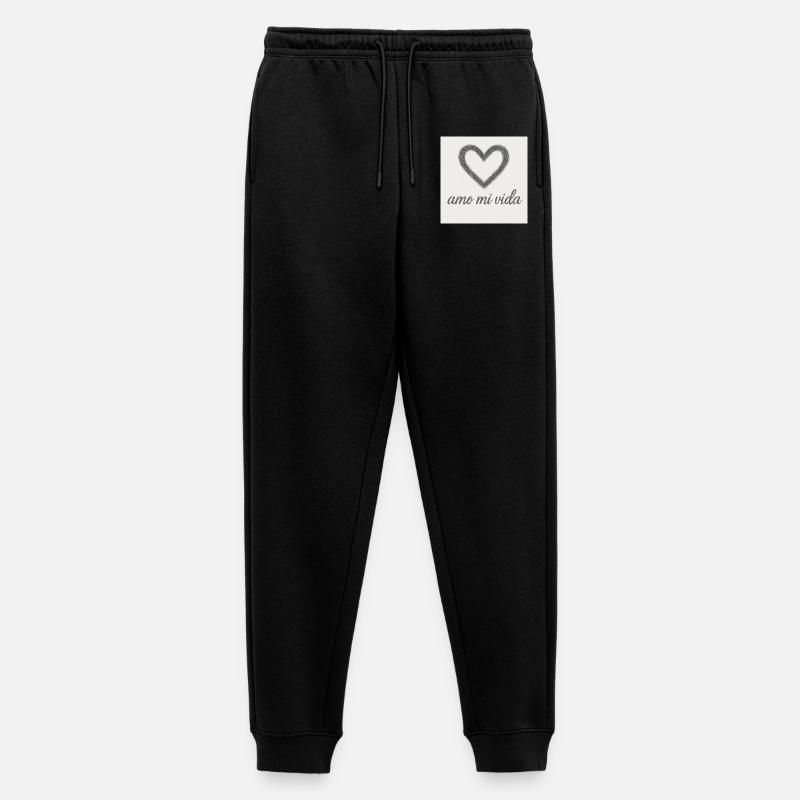Herz und Lebensfreude - Männer Premium Bio Jogginghose - Schwarz