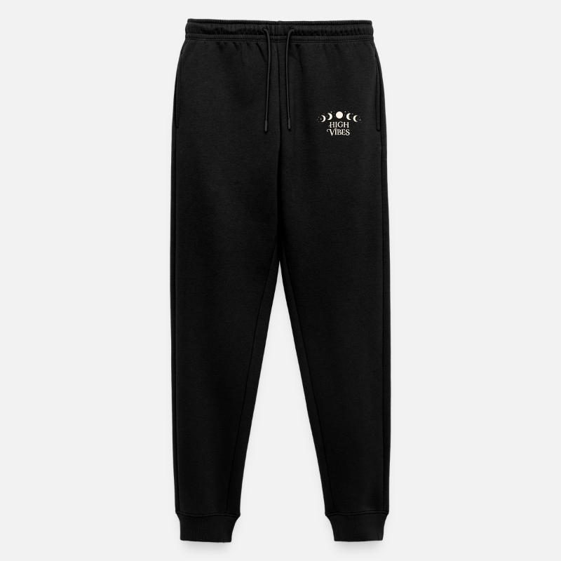 High Vibes Moon Phases Pattern - Men's Premium Organic Joggers - black