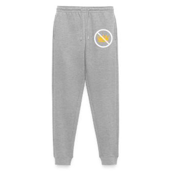 No Kings! (Protest Sign / NEG 2C) - Men's Premium Organic Joggers - heather grey - Front - Thijin (182cm)