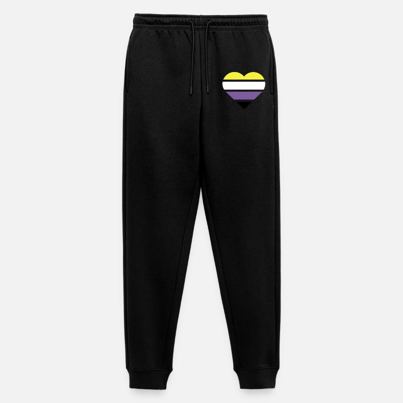 Pride Flag Heart · Nonbinary - Männer Premium Bio Jogginghose - Schwarz