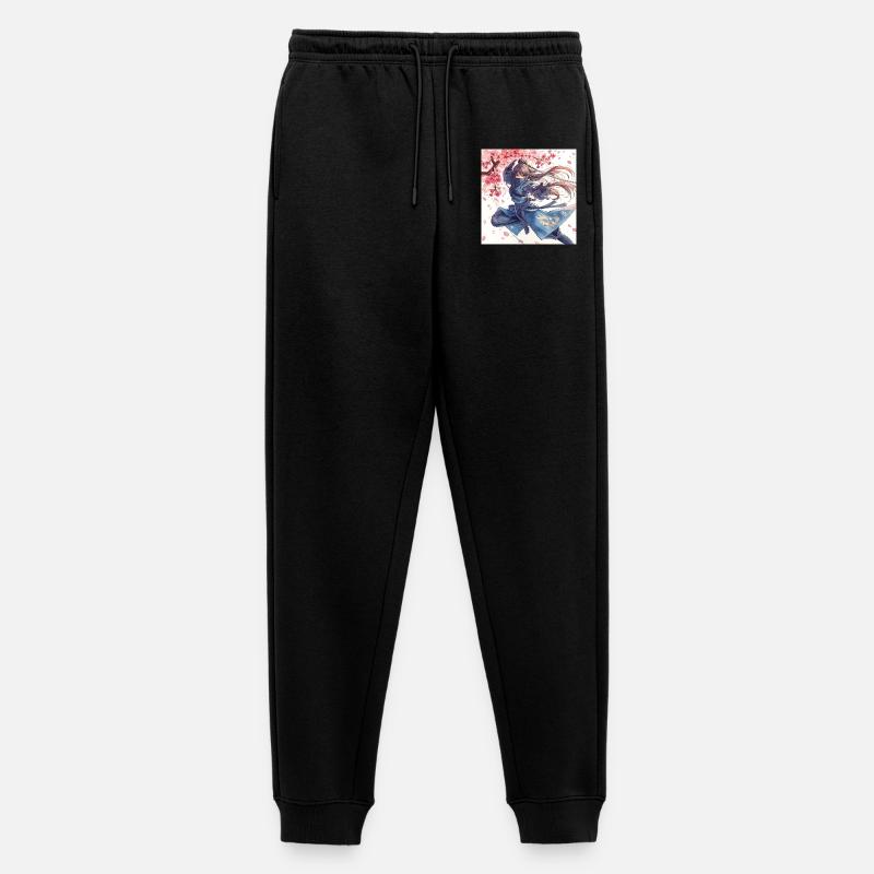 Kirschblüten-Ninja im Blitzangriff - Männer Premium Bio Jogginghose - Schwarz
