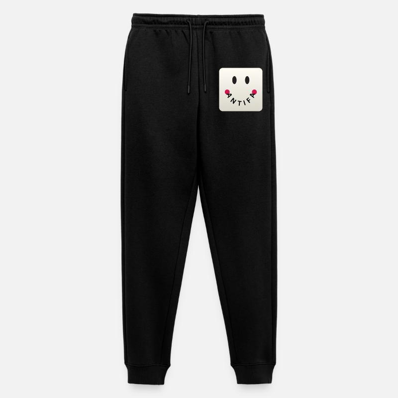 Friendly Antifa Greige | Gradient Design Smile - Männer Premium Bio Jogginghose - Schwarz