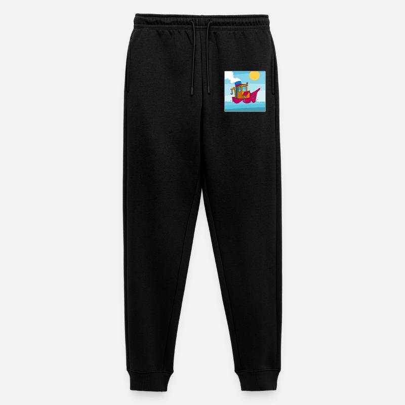 Buntes Bild eines lustigen Schleppers - Männer Premium Bio Jogginghose - Schwarz