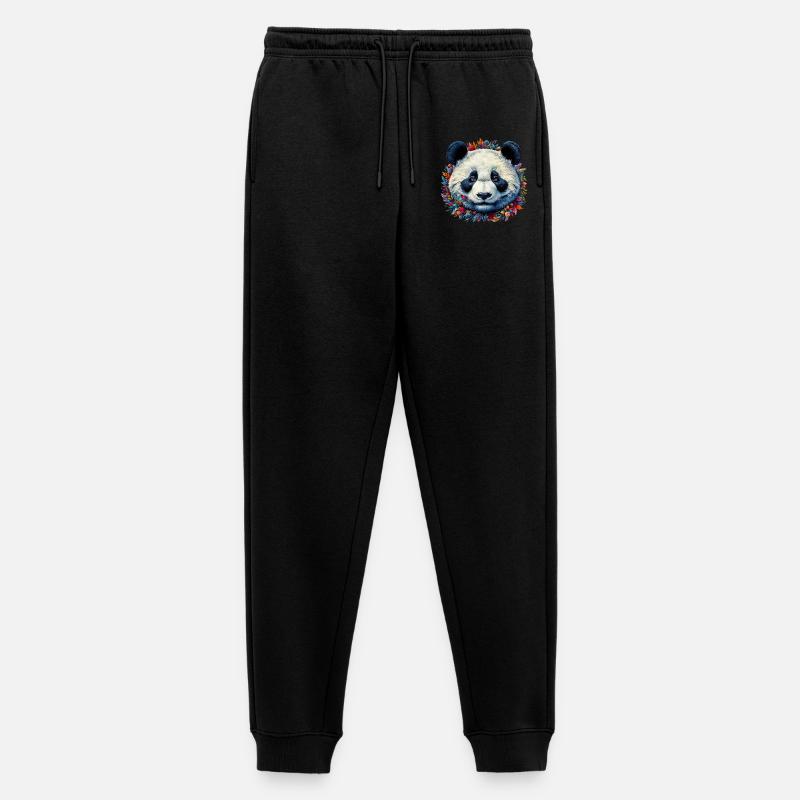 Panda - Männer Premium Bio Jogginghose - Schwarz