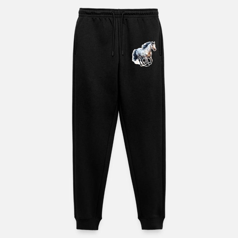 Wildpferd - Männer Premium Bio Jogginghose - Schwarz