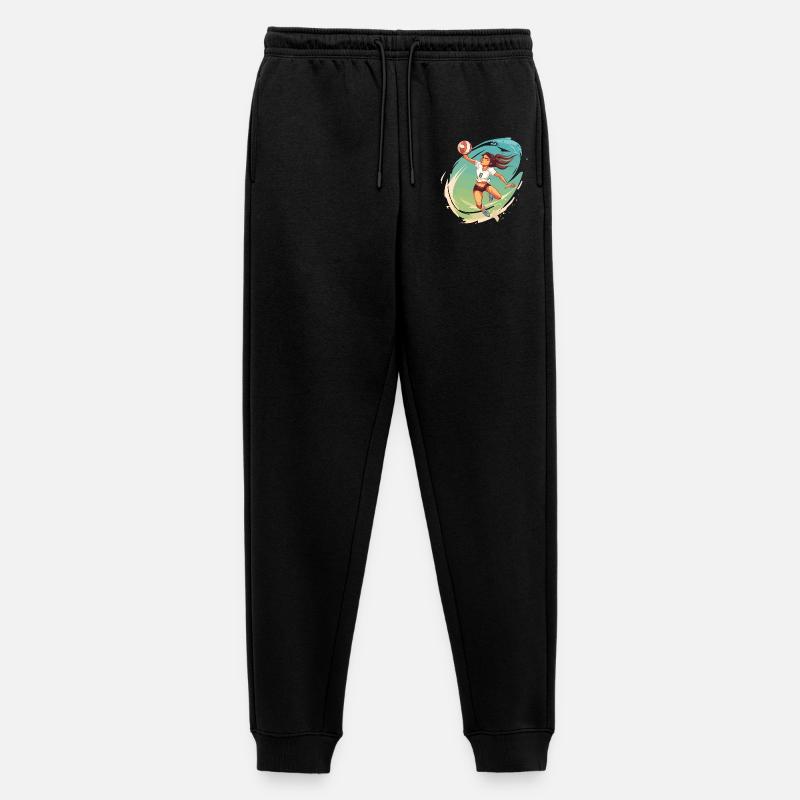 Volleyballspielerin Comic Stil - Männer Premium Bio Jogginghose - Schwarz