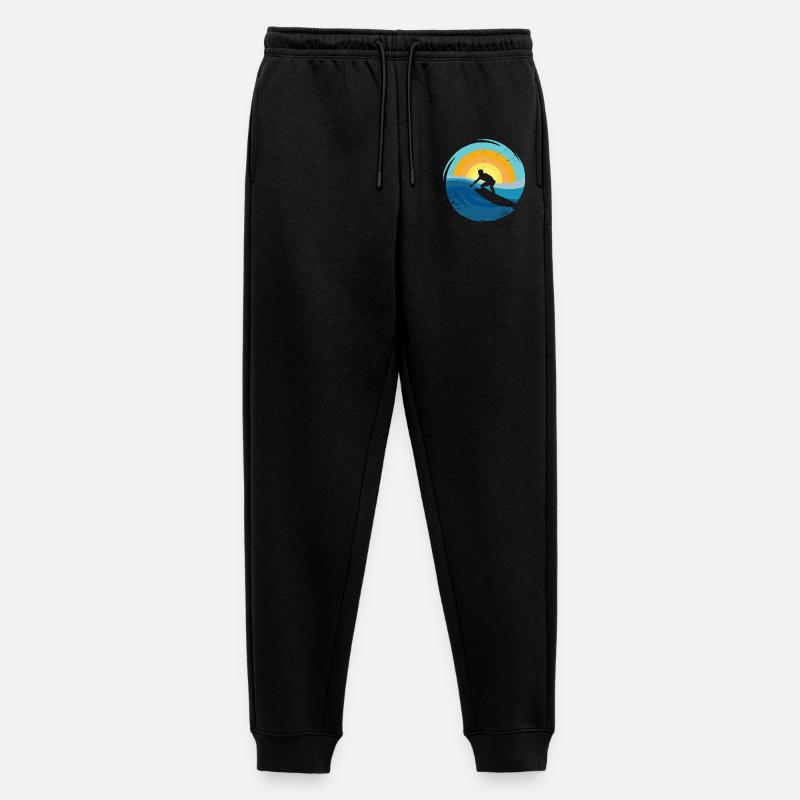 Surfer - Surfboard - Männer Premium Bio Jogginghose - Schwarz