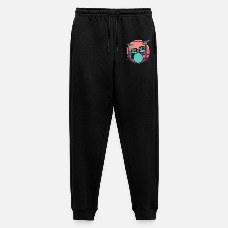 Schlagzeug Synthwave - Männer Premium Bio Jogginghose - Schwarz
