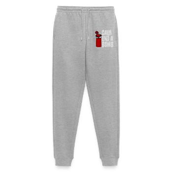 Calm Like Bomb Paradox Ironie Humor Explosiv Witz - Männer Premium Bio Jogginghose - Grau meliert - Vorne - Thijin (182cm)