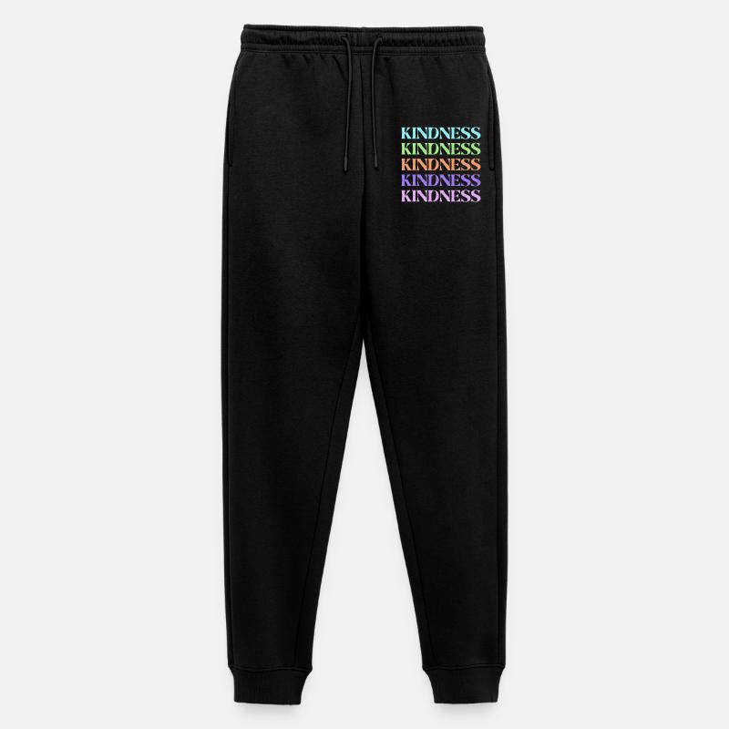 Freundlichkeit Regenbogen gestapelter Text - Männer Premium Bio Jogginghose - Schwarz