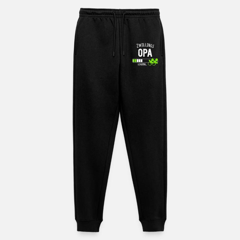 Zwillingsopa Loading Opa Großvater Zwillinge - Männer Premium Bio Jogginghose - Schwarz