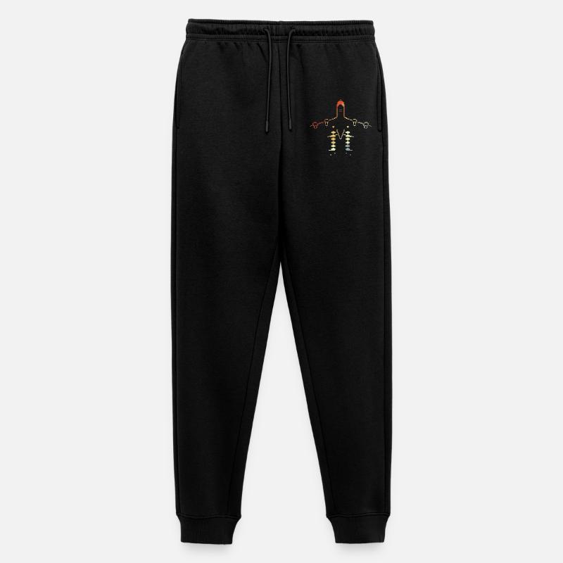 Flugzeug Pixelgrafik - Männer Premium Bio Jogginghose - Schwarz
