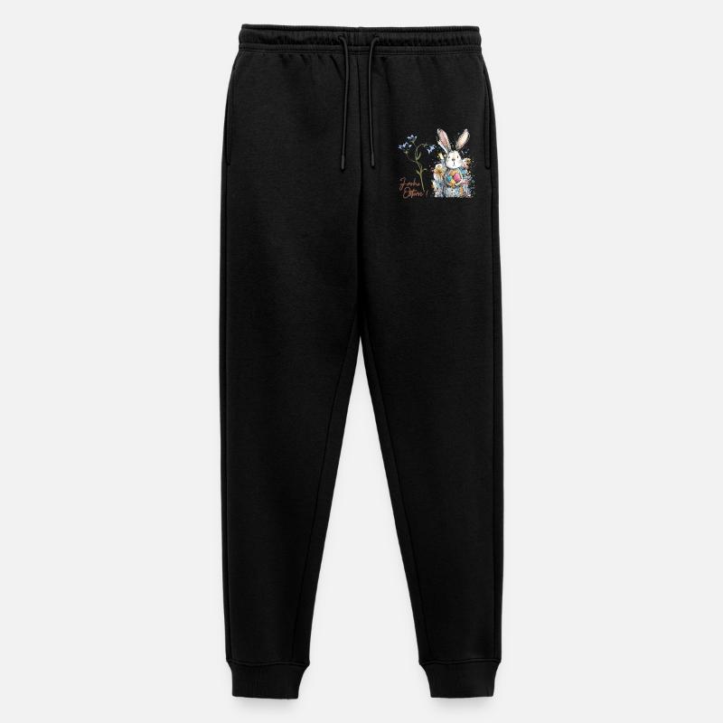 Osterhase mit bunten Eiern - Männer Premium Bio Jogginghose - Schwarz