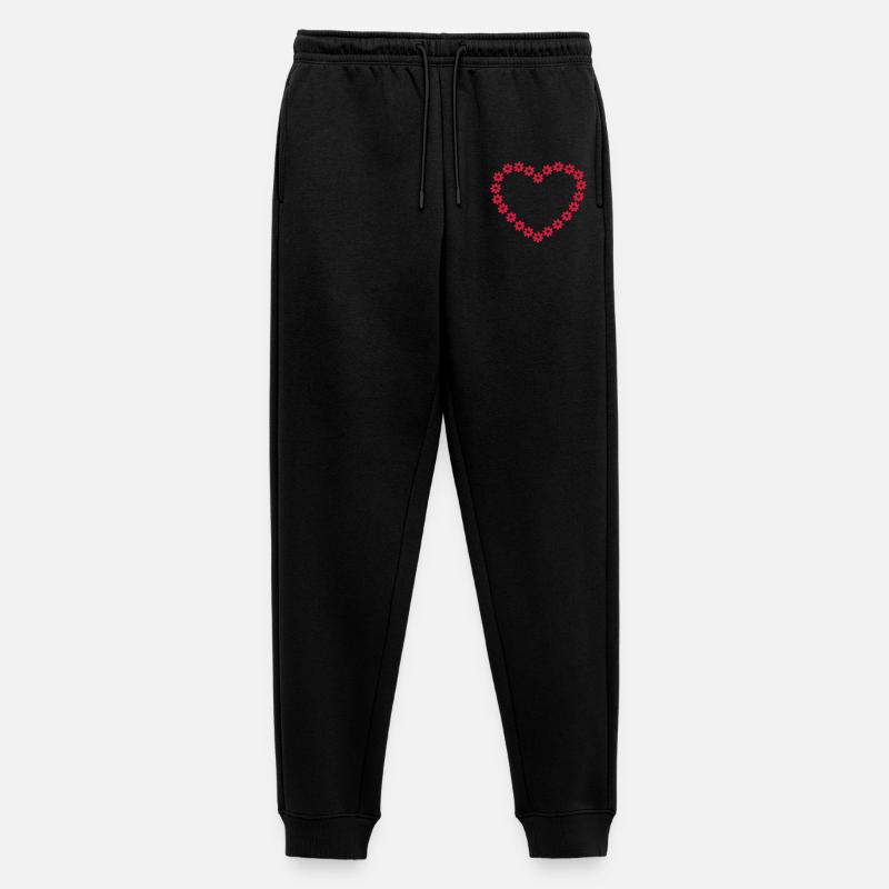 Blume Herz - Männer Premium Bio Jogginghose - Schwarz