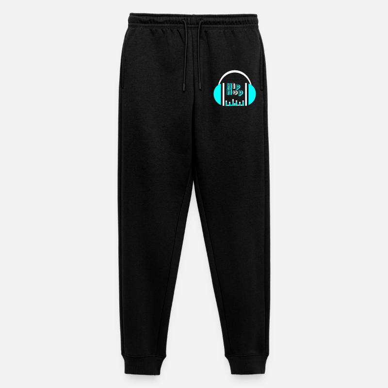 Neonkopfhörer mit Equalizer-Design - Männer Premium Bio Jogginghose - Schwarz