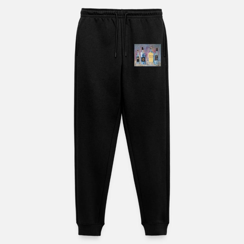 Expressive Weinflaschen vier Freunde - Männer Premium Bio Jogginghose - Schwarz