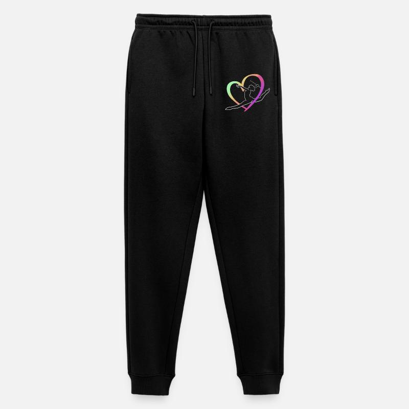 Großer mehrfarbiger Herzwurf - Männer Premium Bio Jogginghose - Schwarz