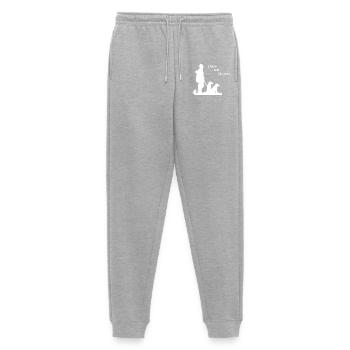 Friday for Hunting - Jagt Motiv mit Jäger & Hund - Männer Premium Bio Jogginghose - Grau meliert - Vorne - Thijin (182cm)