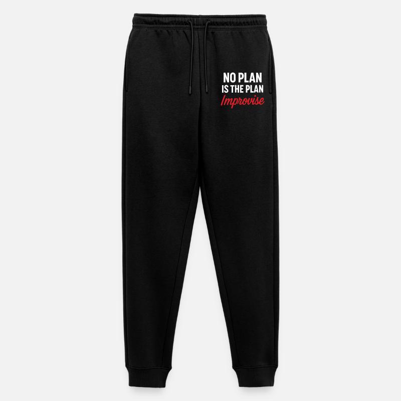 Motivationsbotschaft Kein Plan - Männer Premium Bio Jogginghose - Schwarz
