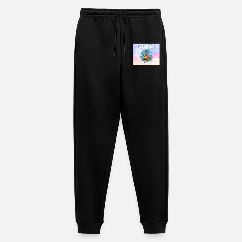 Wild Ride Hippo Burger Patch - Männer Premium Bio Jogginghose - Schwarz