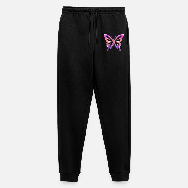Neon-Schmetterling Gradient - Männer Premium Bio Jogginghose - Schwarz
