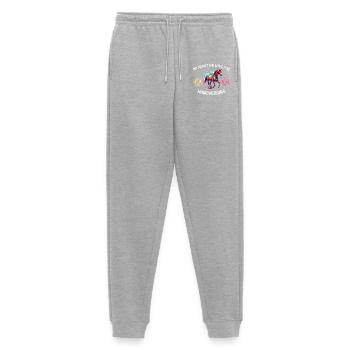 Hanoverian Heart Line Horse - Men's Premium Organic Joggers - heather grey - Front - Thijin (182cm)