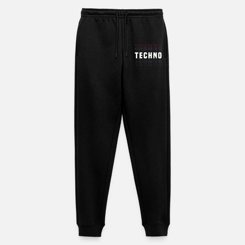 Futuristisches Techno-Design mit Neonfarben - Männer Premium Bio Jogginghose - Schwarz
