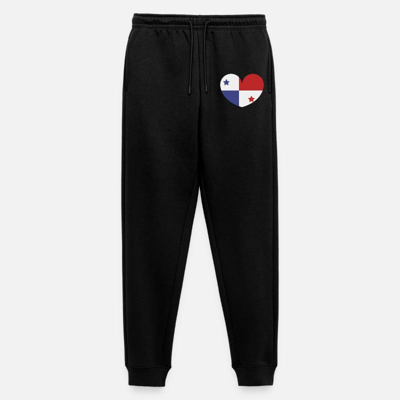 Panama-Herzflagge - Männer Premium Bio Jogginghose - Schwarz