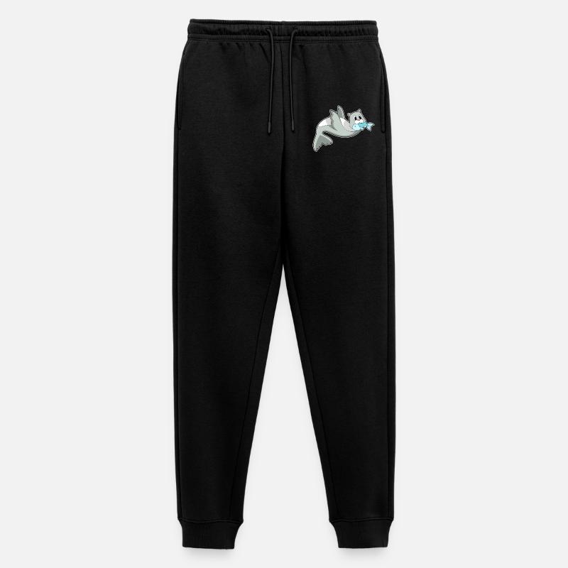 Seehund Fisch - Männer Premium Bio Jogginghose - Schwarz