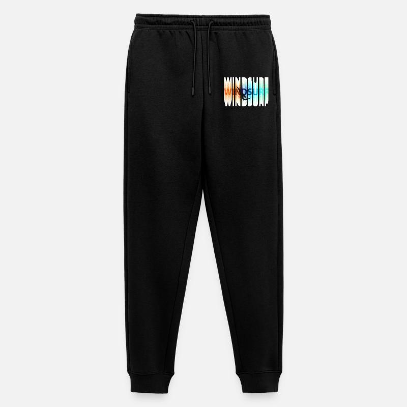 Schriftzug_bunt_windsurfen - Männer Premium Bio Jogginghose - Schwarz