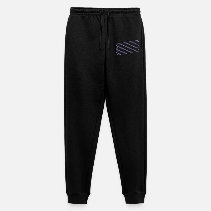 Illusione Ottica Geometria Puzzle Minimalista - Pantaloni da jogging ecologici premium da uomo - nero