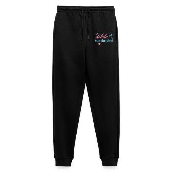 Delhu Thriving Script Logo - Männer Premium Bio Jogginghose - Schwarz - Vorne - Thijin (182cm)