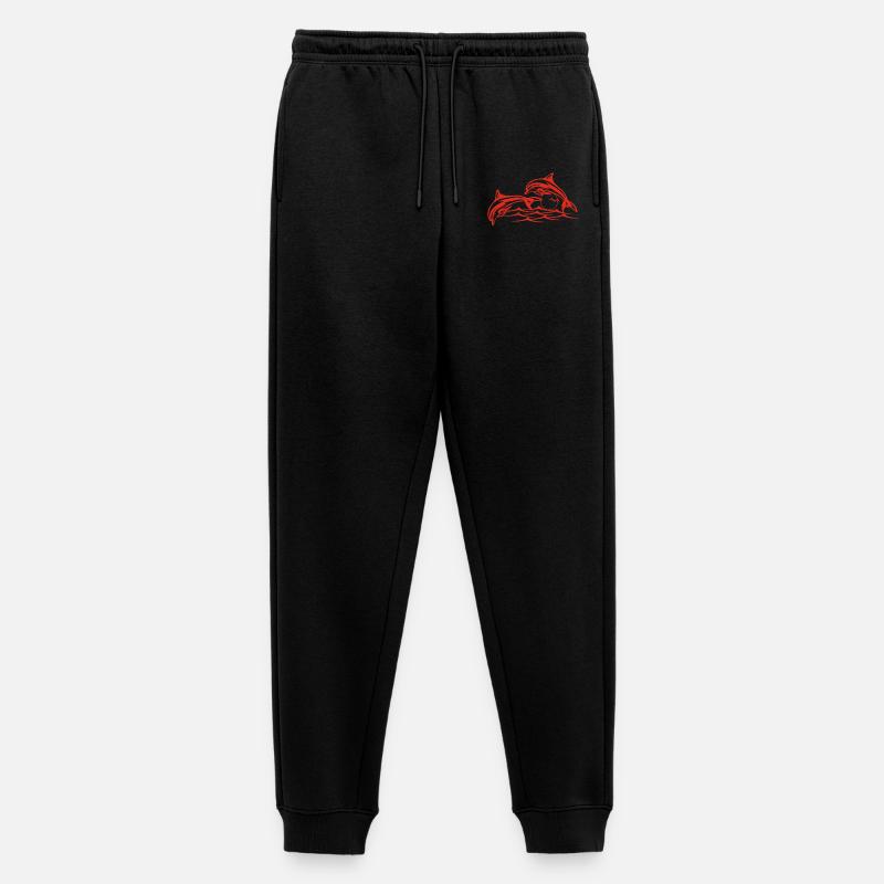 Rote Delfine - Männer Premium Bio Jogginghose - Schwarz