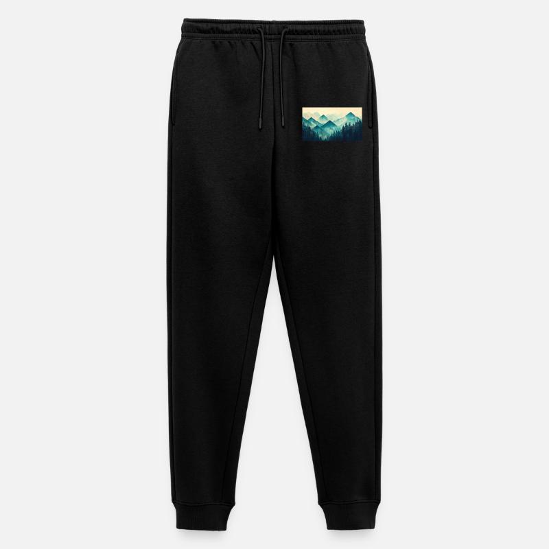 Wald Berge - Männer Premium Bio Jogginghose - Schwarz