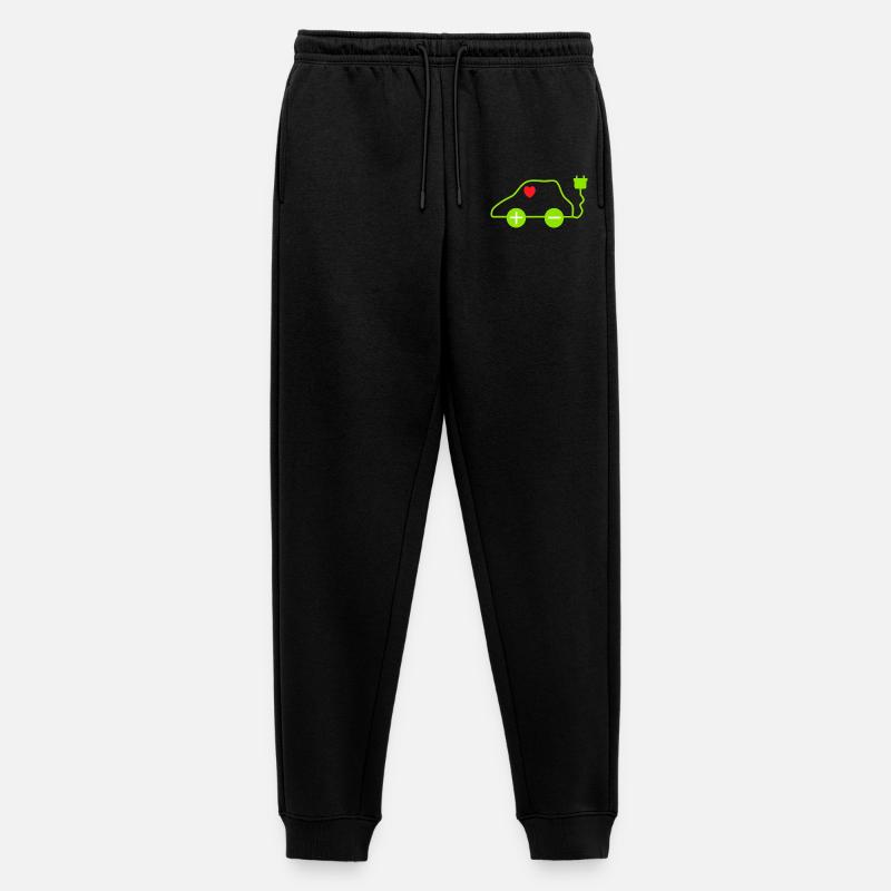 Grünes E-Auto Herz Design - Männer Premium Bio Jogginghose - Schwarz