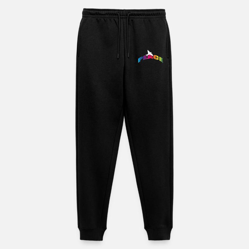 Peace mit Taube Regenbogenfarben - Männer Premium Bio Jogginghose - Schwarz