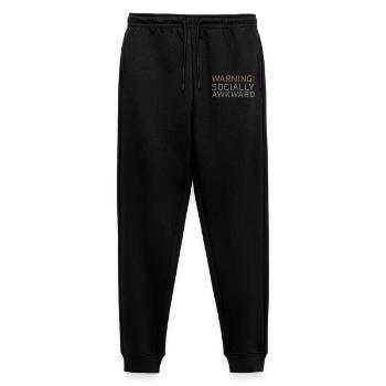 Warning Socially Awkward Funny Social Clumsy - Men's Premium Organic Joggers - black - Front - Thijin (182cm)