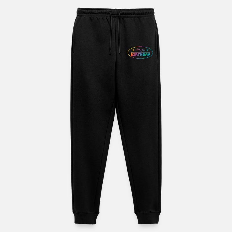 Tshirt happy birthday oval bunt - Männer Premium Bio Jogginghose - Schwarz