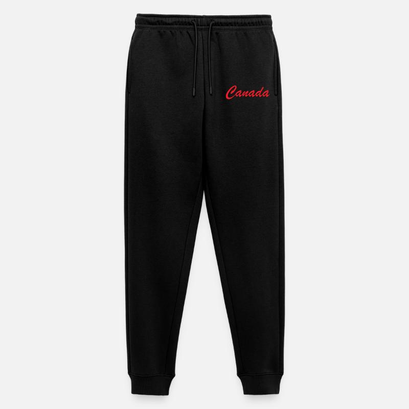 Canada Script Lettering Red - Men's Premium Organic Joggers - black