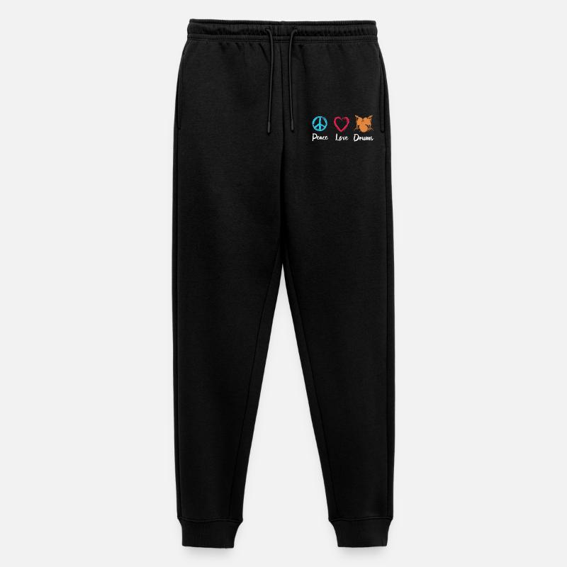 Frieden Liebe Schlagzeug - Männer Premium Bio Jogginghose - Schwarz